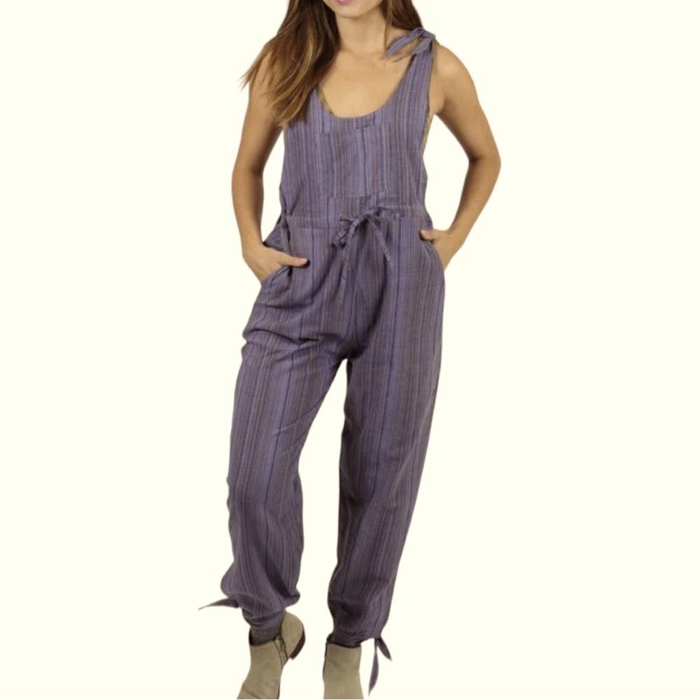 Women's Purple Striped Jumpsuit
